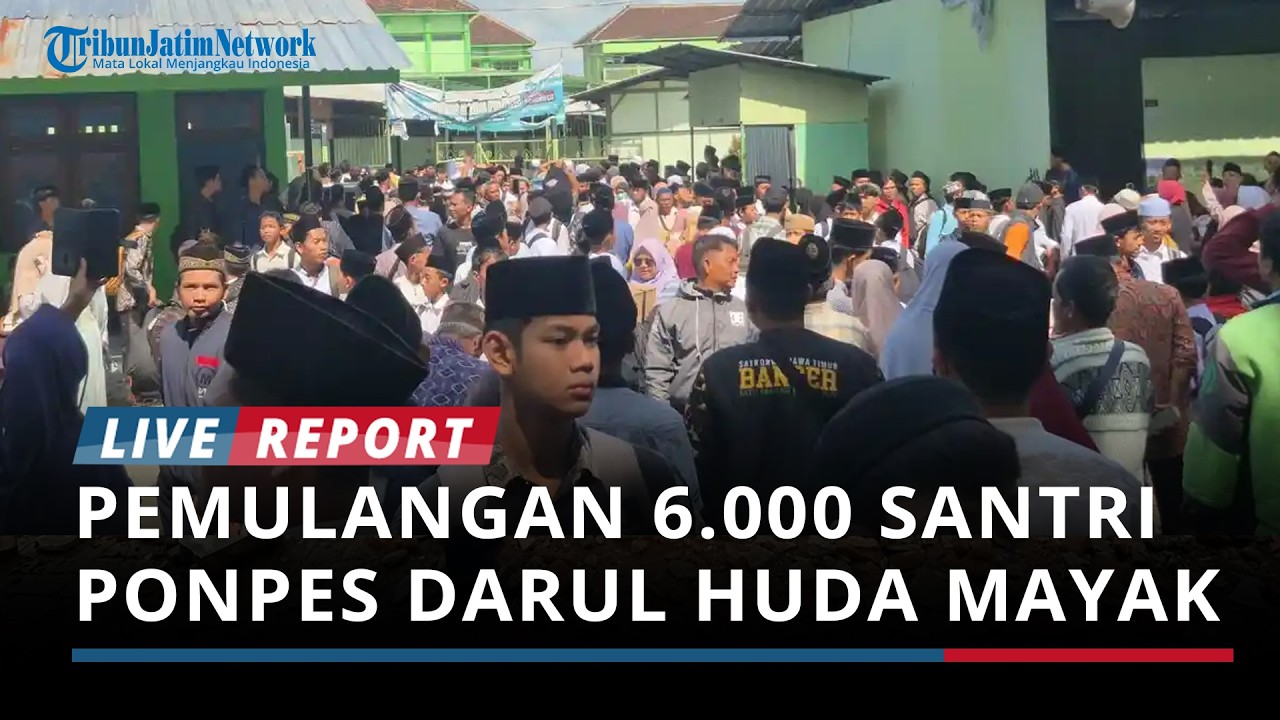 Tangis dan Senyum Warnai Pemulangan 6.000 Santri Ponpes Darul Huda Mayak Ponorogo
