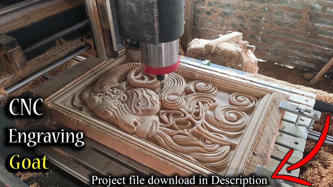 Engraving Goat//CNC Woodworking project