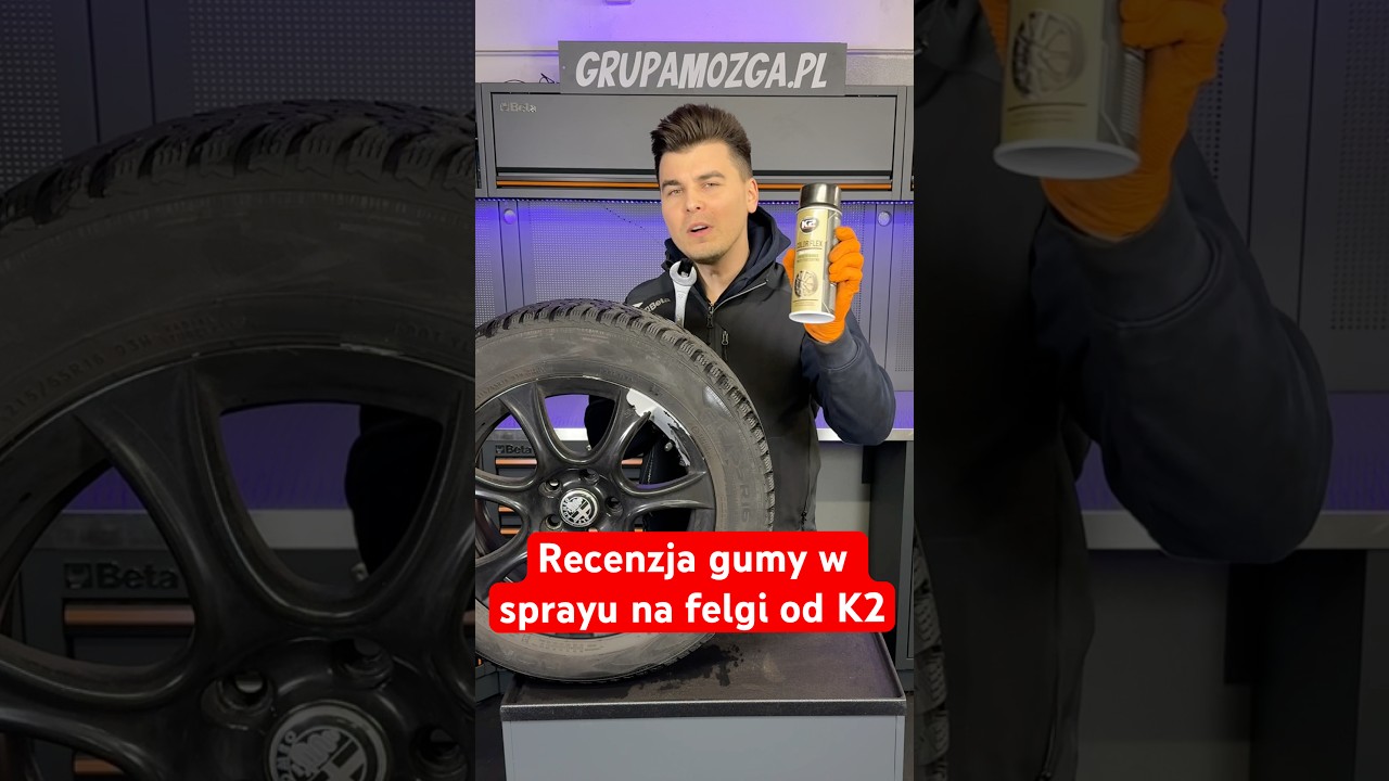 Recenzja gumy w sprayu na felgi od K2 #motoryzacja #samochody #felgi #mechanik #k2 #warsztat #mozga