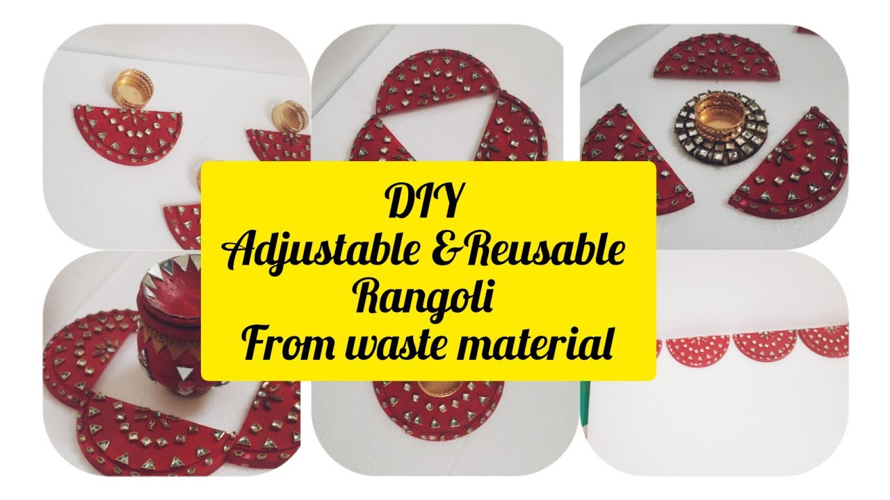 DIY Adjustable & Reusable Rangoli from waste plastic  lid| Festive decor|Best out of waste