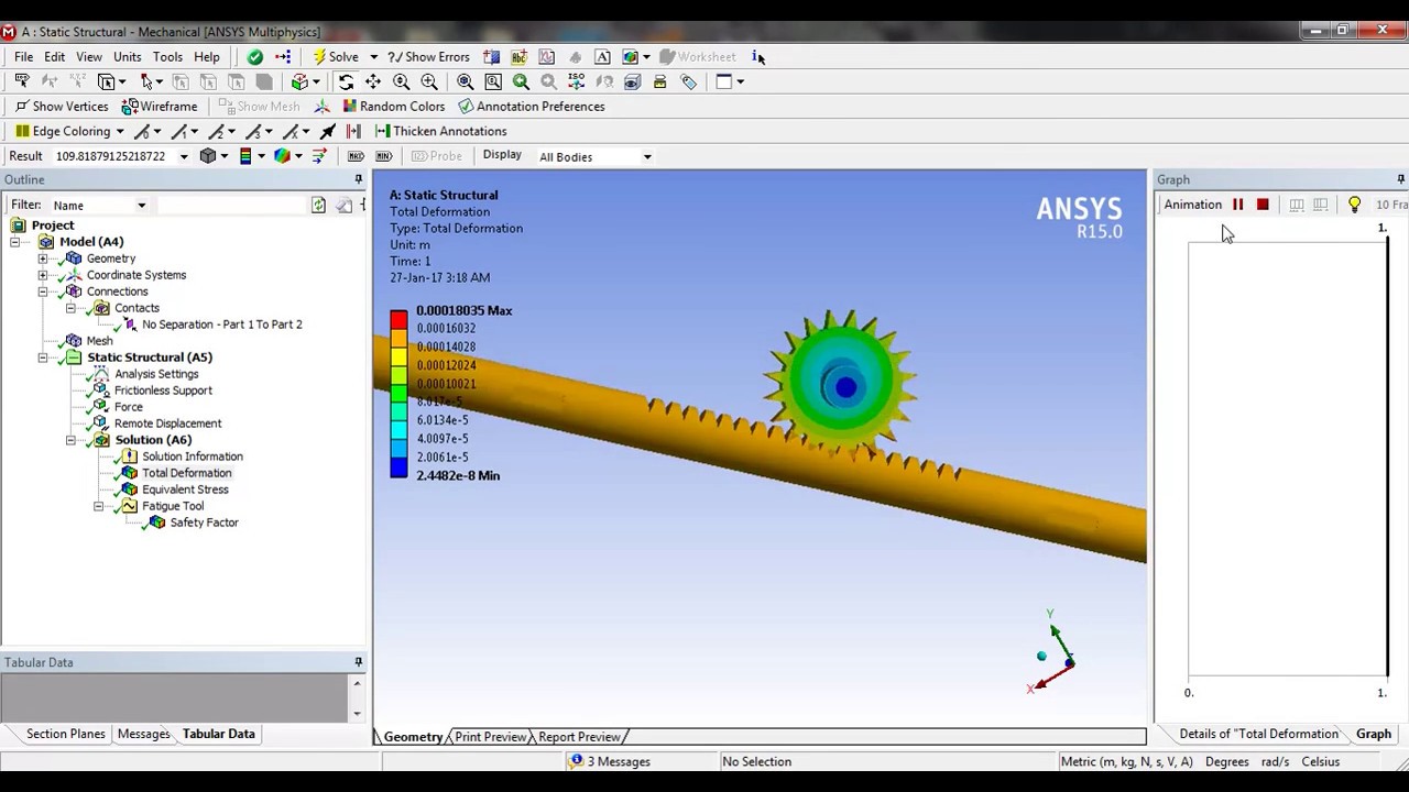 Rack and Pinion analysis in Ansys | Ansys online training