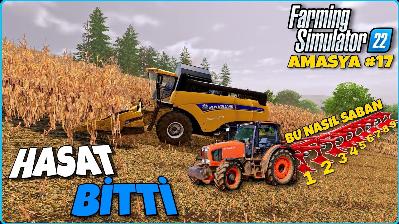 BÖYLESİ DAHA ÖNCE GÖRÜLMEDİ - SIRADIŞI YENİ SABANIMIZLA HASAT SONU  SÜRÜM YAPTIK | FS22 GAMEPLAY 17