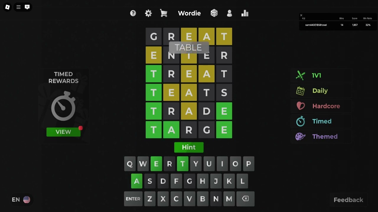 돼꿀이가 포기를 선언한 이 게임 [wordie]