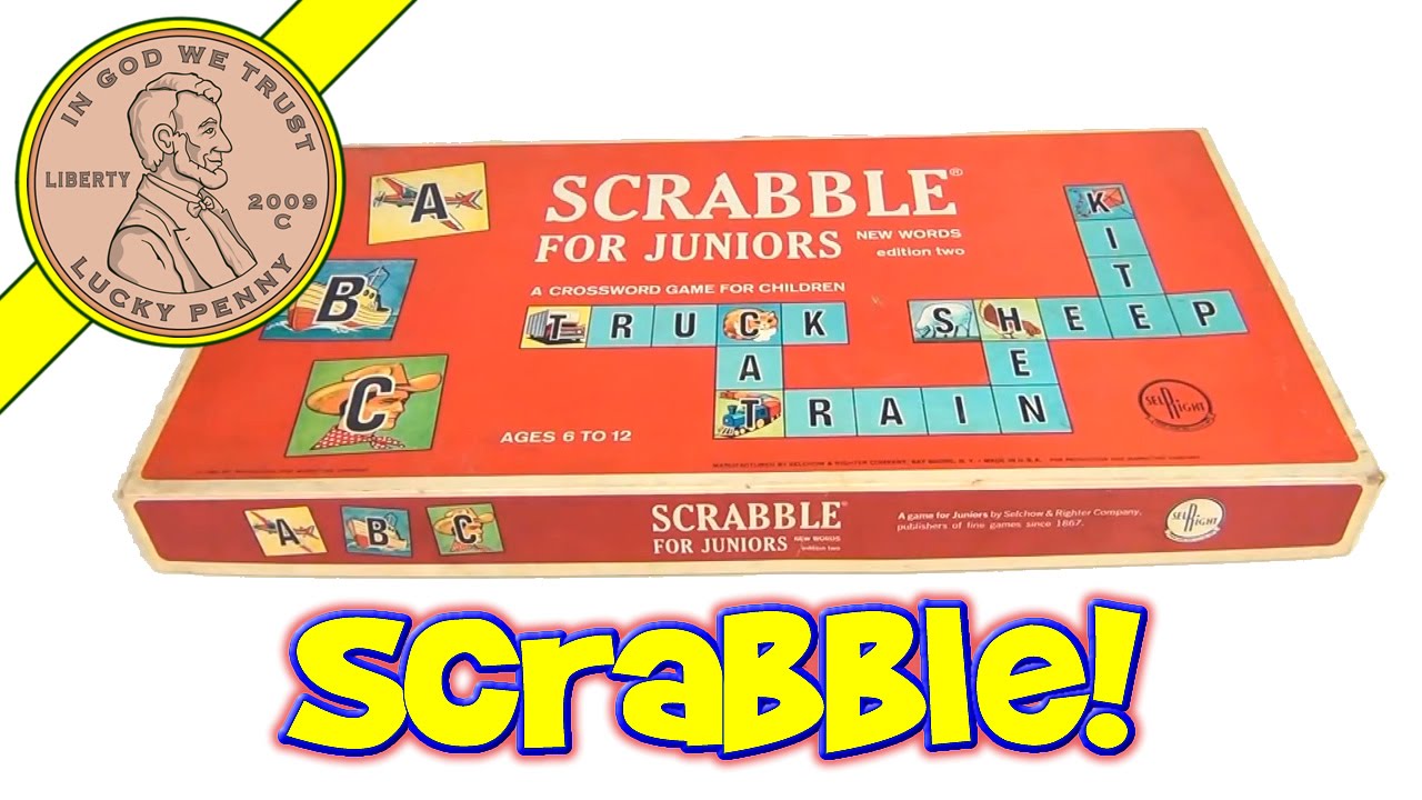How To Play The Game 1964 Scrabble For Juniors 2nd Edition Vintage Board Game, Selchow & Righter