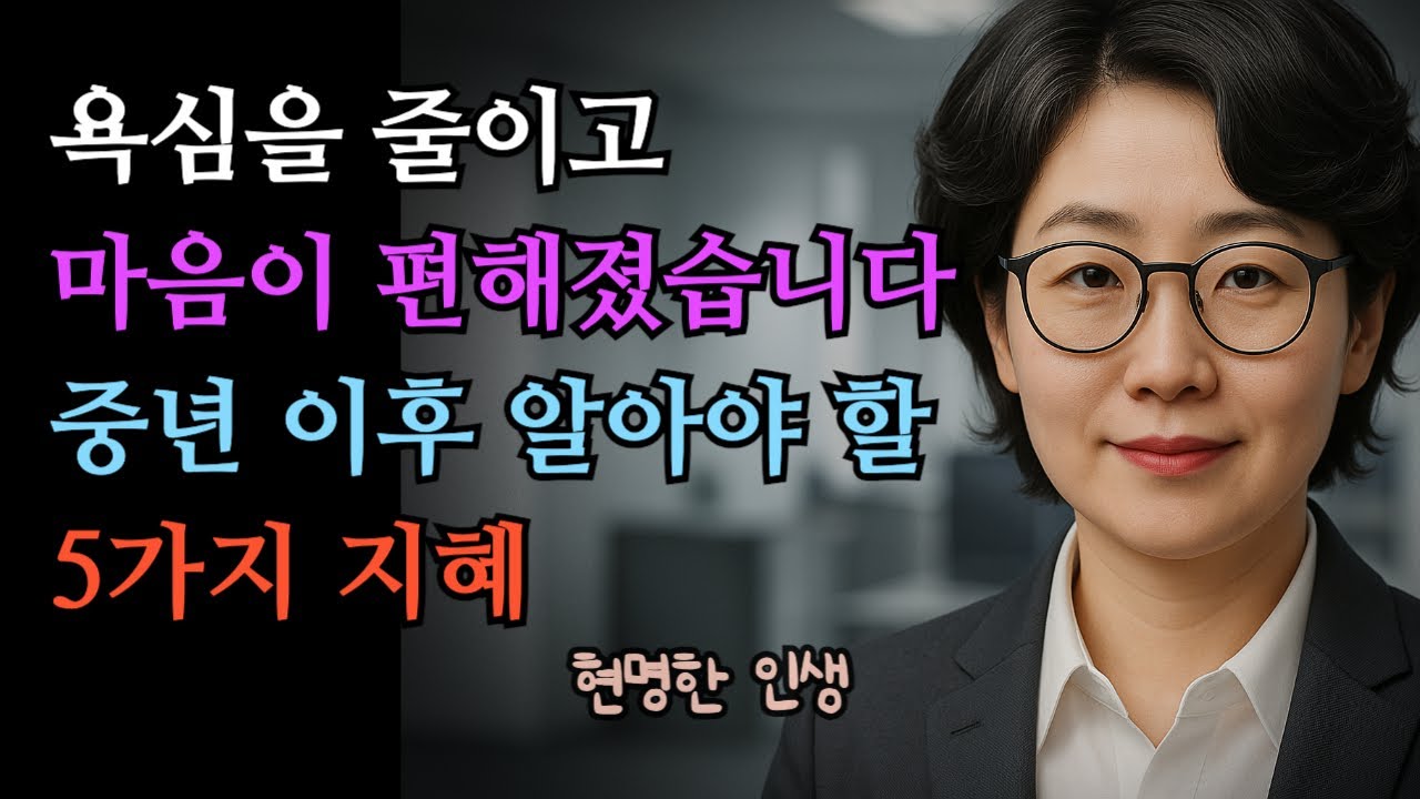 중년 이후, 멋지게 사는 법 5가지 | 삶의 지혜 | 인생조언 |