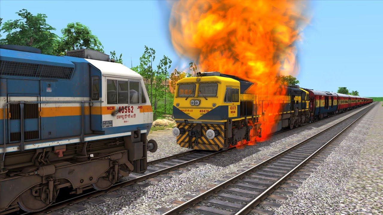 Loco Failed of Rajdhani Express Rescue by WDP4D | Rajdhani Train Accident &ndash; Train Simulator Railways