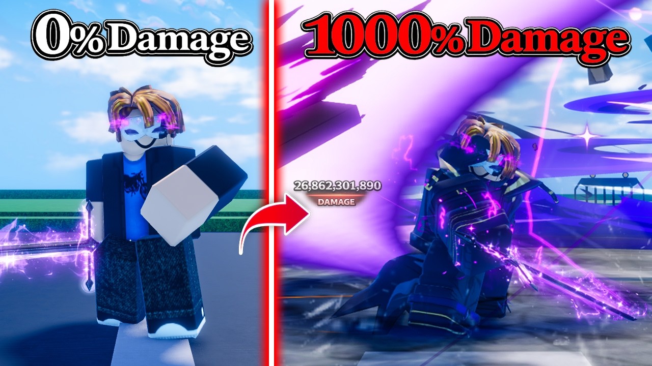 I Started With Shadow Sword At 0% Damage To Reach 1000% Damage With No Robux In Sailor Piece