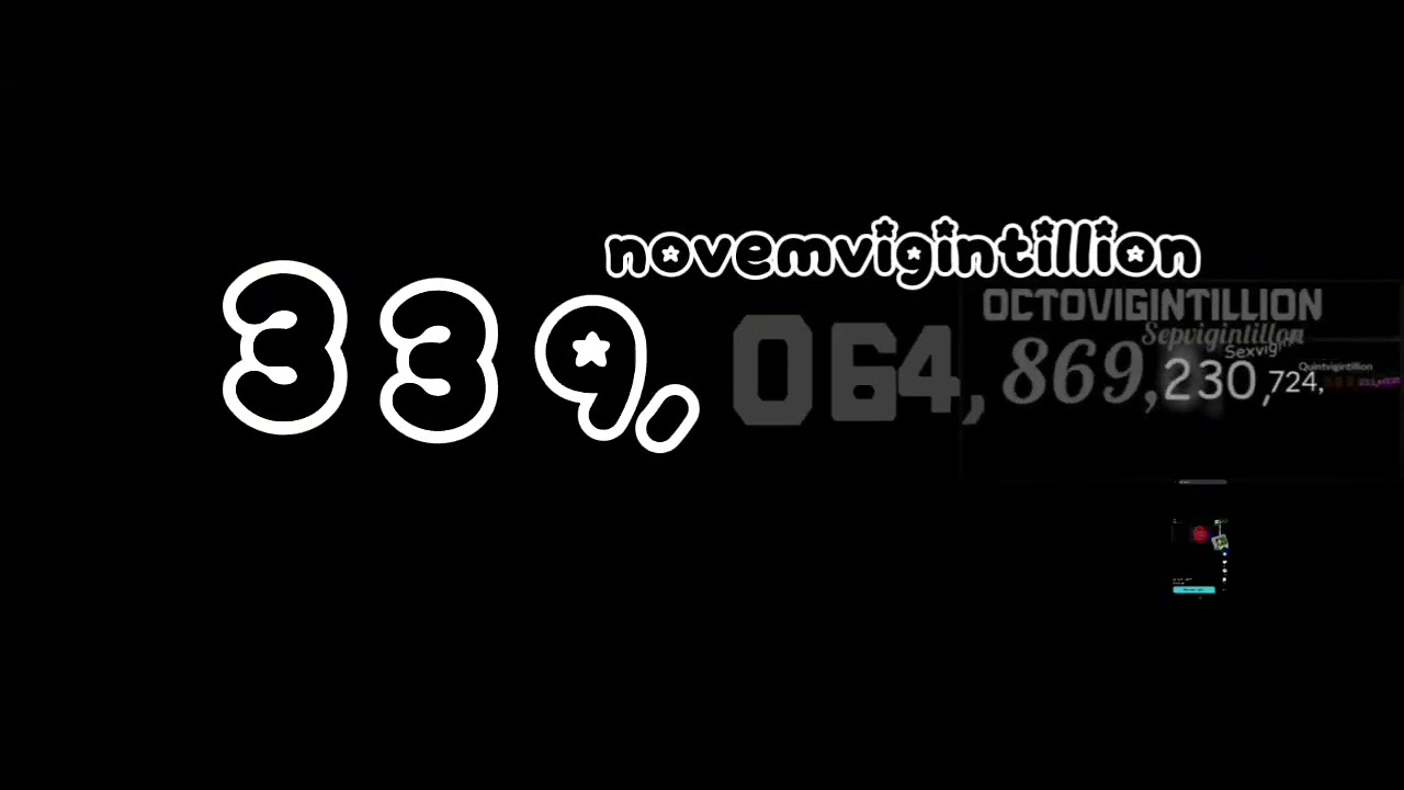 Numbers octovigintillion to 100 trigintillion with sound
