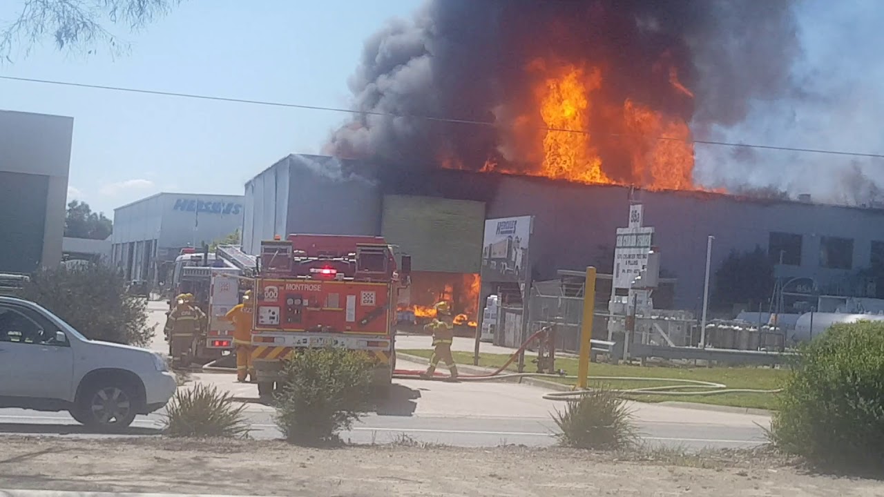 Gas recycling plant fire on Canterbury rd Kilsyth