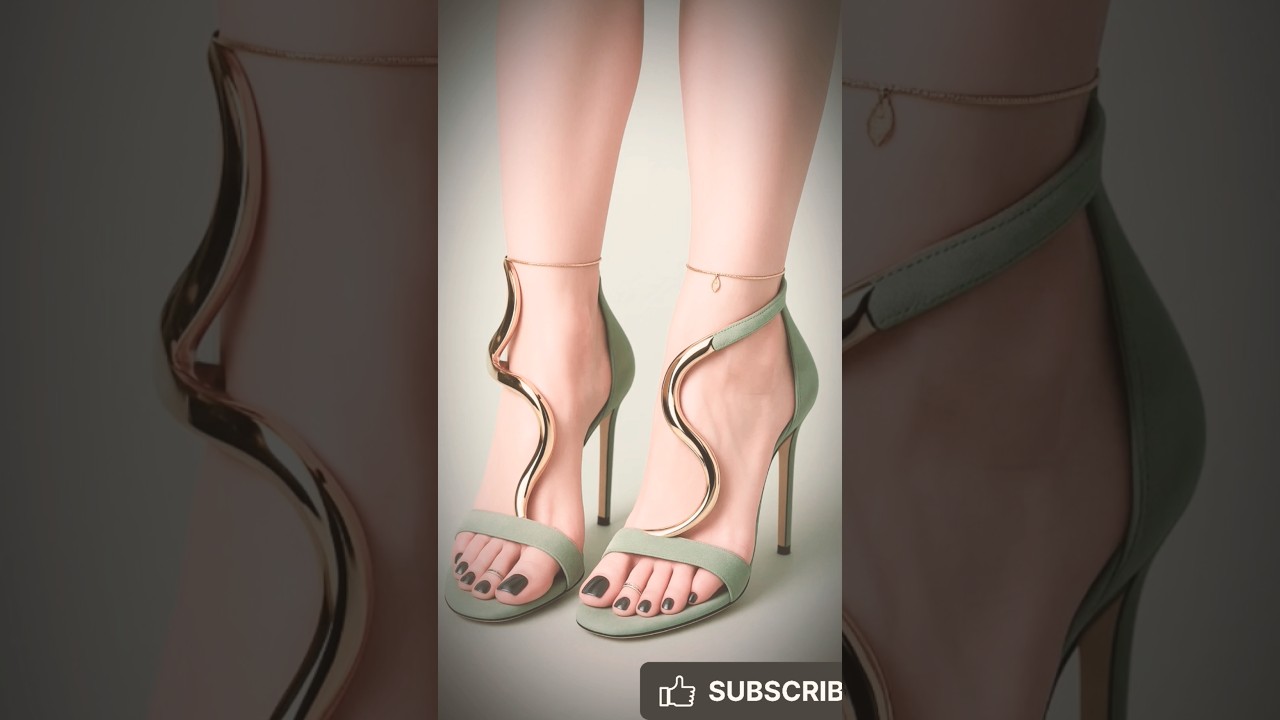 The Most UNIQUE Heels You've Ever Seen! | Sculptural Gold Sandals #shorts #highheels #heelsoftheday