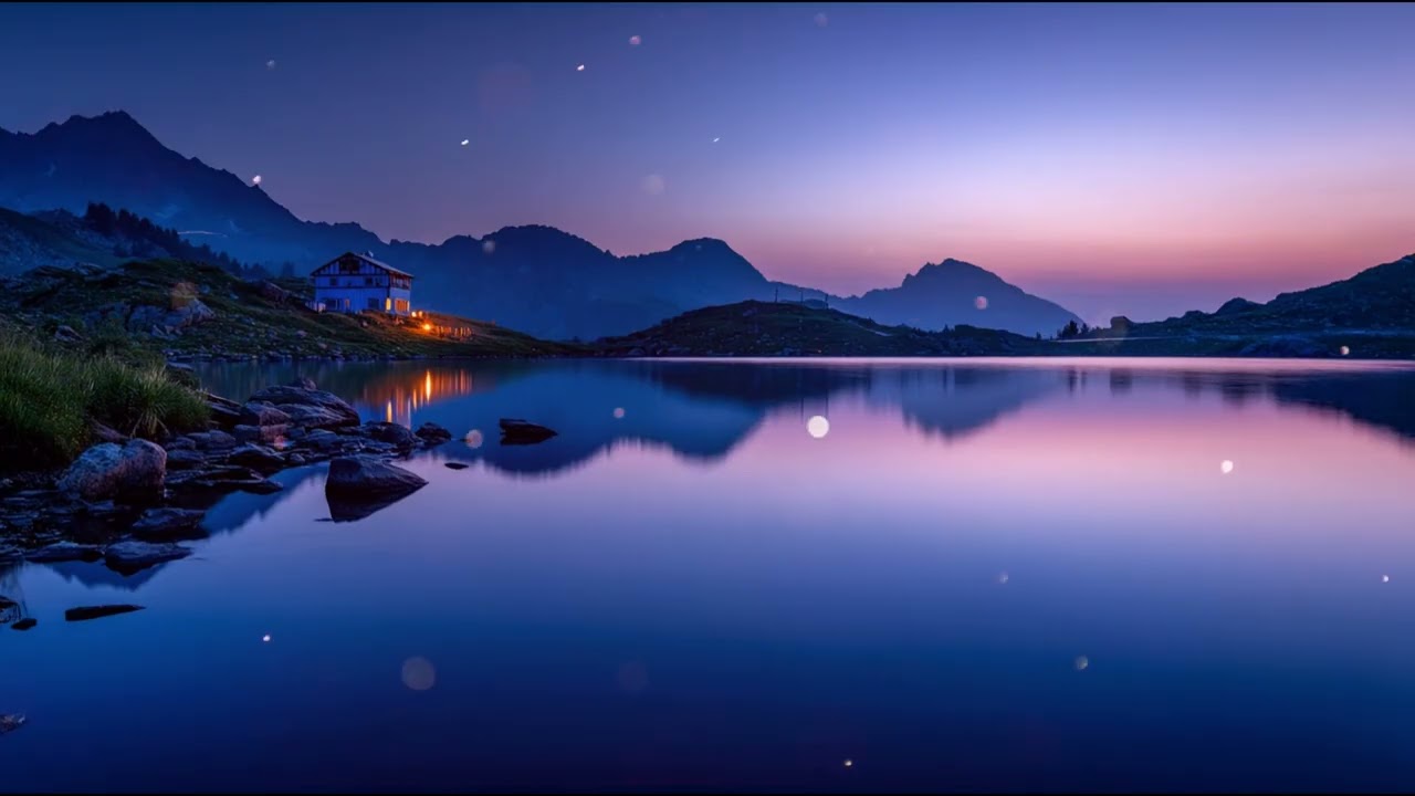 Deep Sleep Guitar Music (3 Hours) — Quiet Lake at Dusk in the Mountains