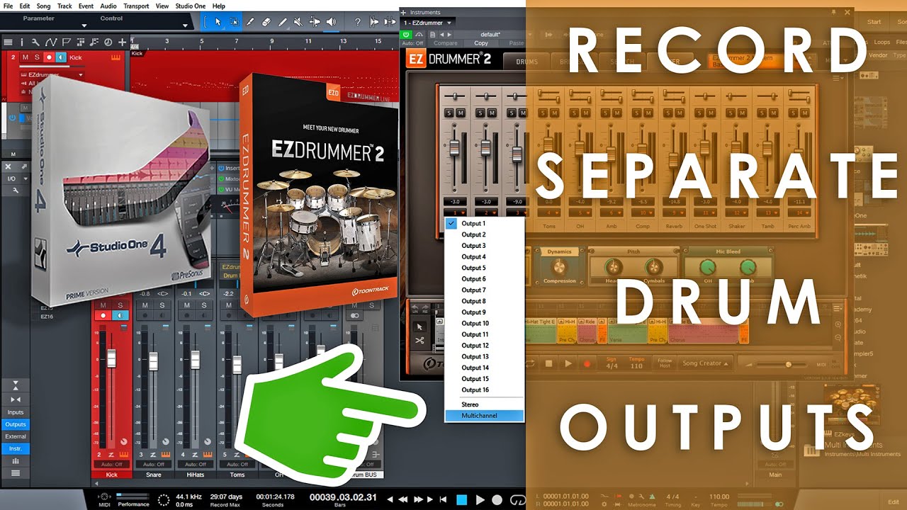How to Record Separate Drums | EZ Drummer 2 Outputs