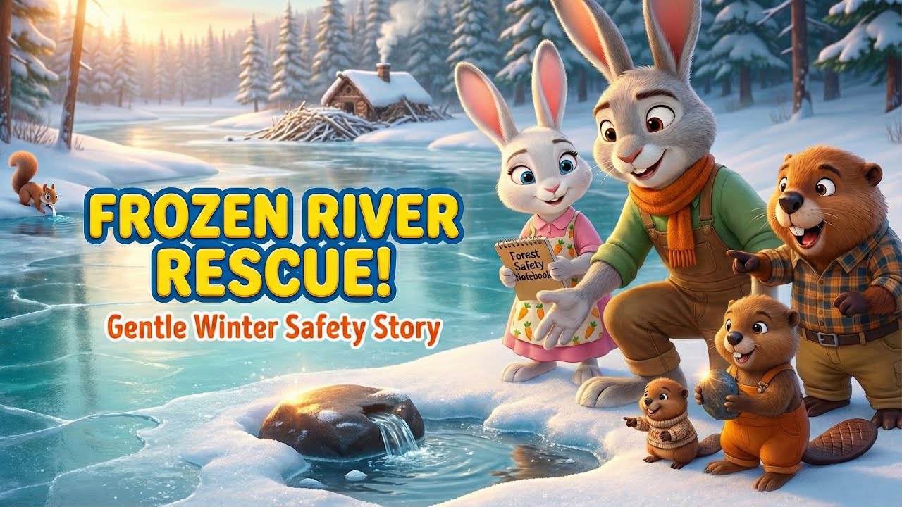 The Buck’s Forest Adventures – The Beaver Family’s Frozen River Dam! ❄️🌊 Gentle Winter Safety Story