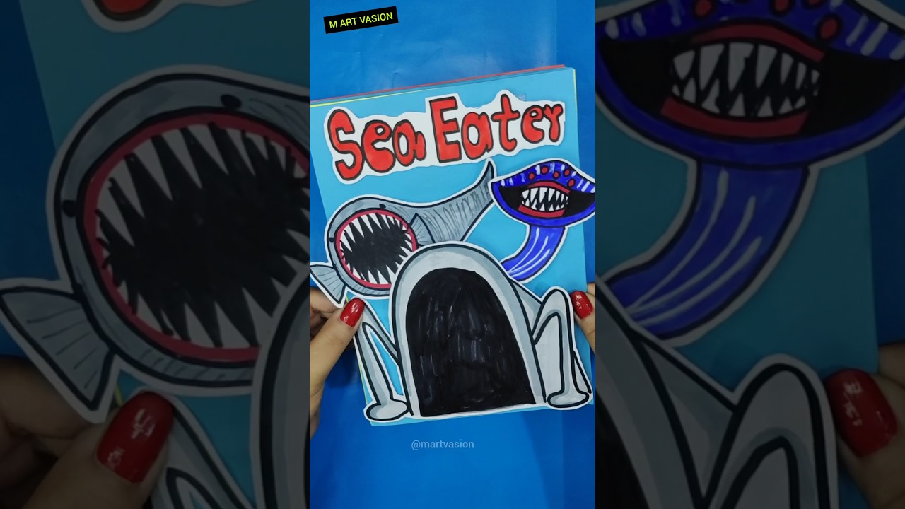 Sea Eater Monsters Game Book 🌊🦈 #seaeater #sea #eater #seamonsters #gaming #funny  #papercraft #toys