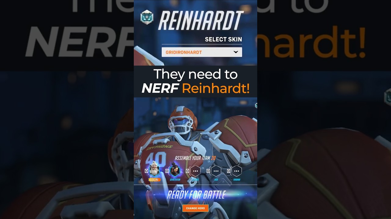 They need to NERF Reinhardt!! #overwatch2 #overwatch #overwatchclips