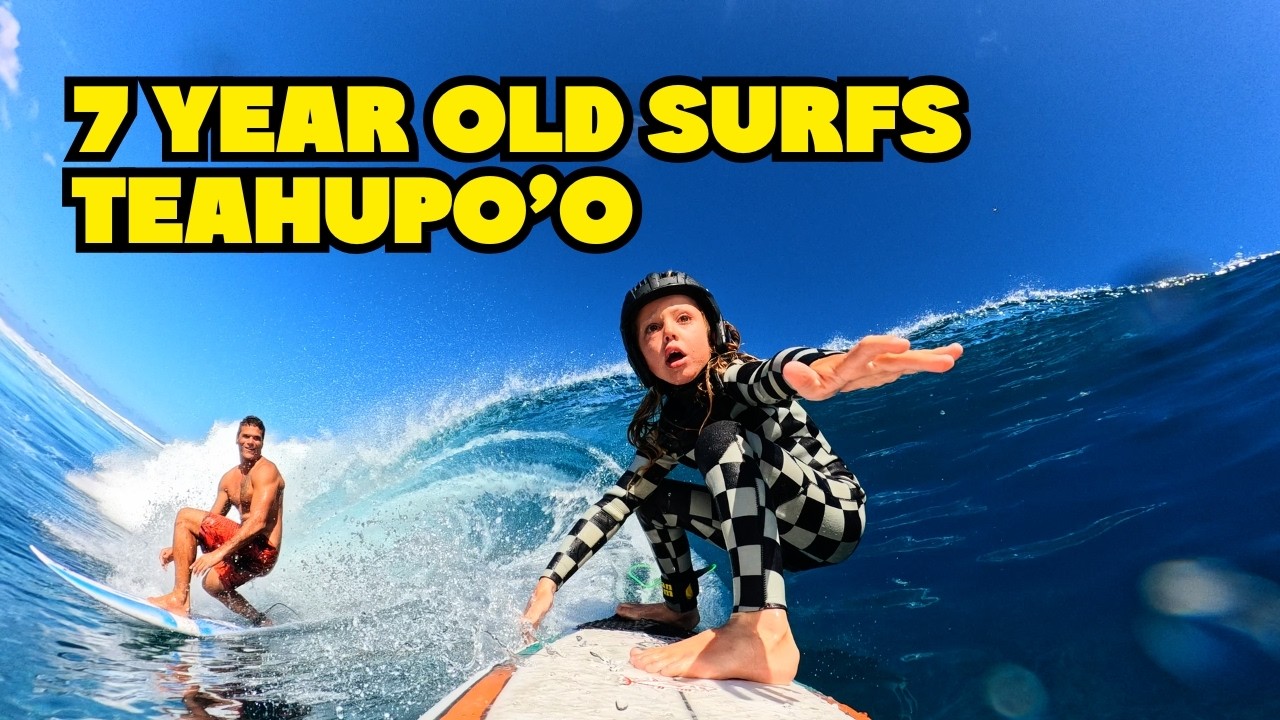POV: 7 Year Old Surfs PERFECT TEAHUPO'O with the pros | RAW GoPro Clips