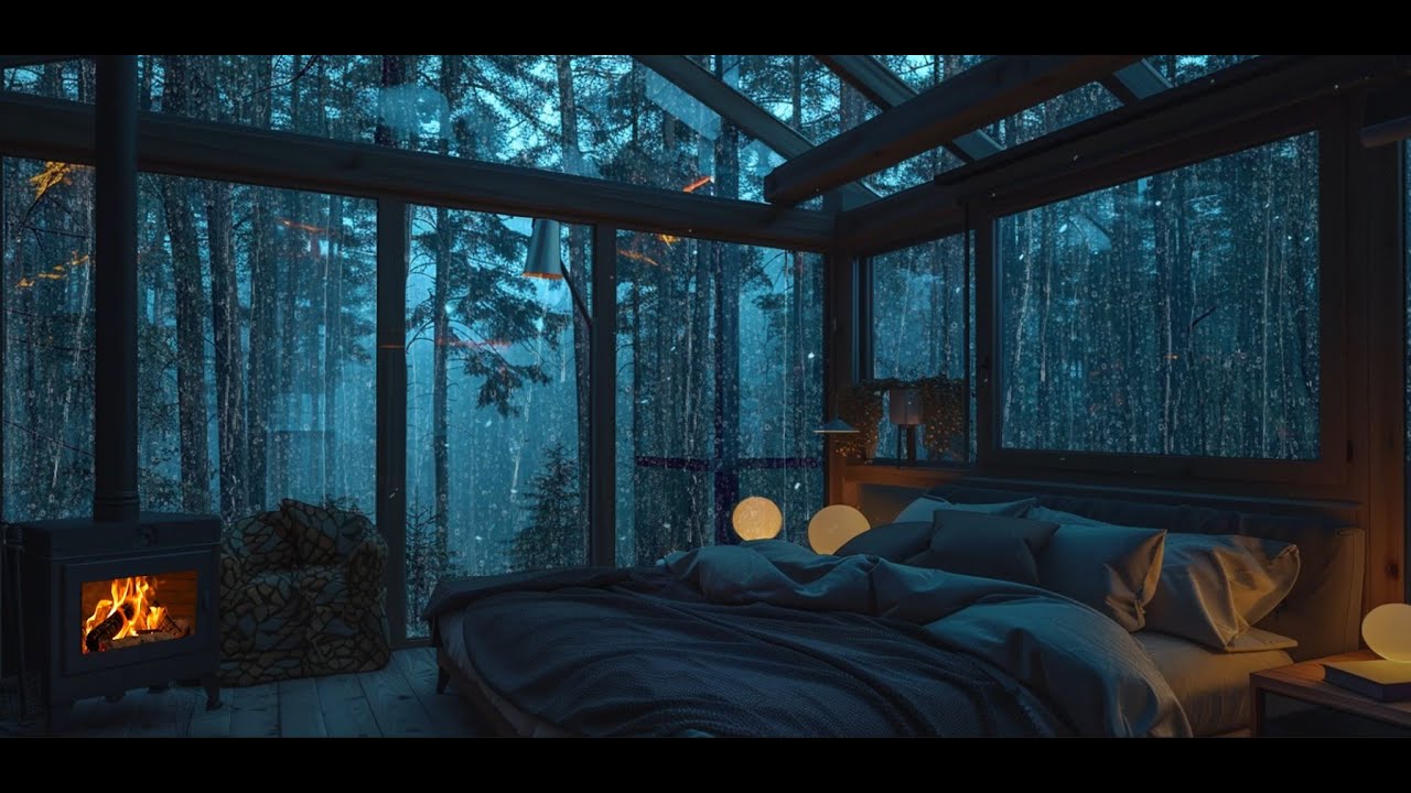 No Ads Rain Sounds for Sleeping | 2 Hours of Rain & Soft Thunder (White Noise)