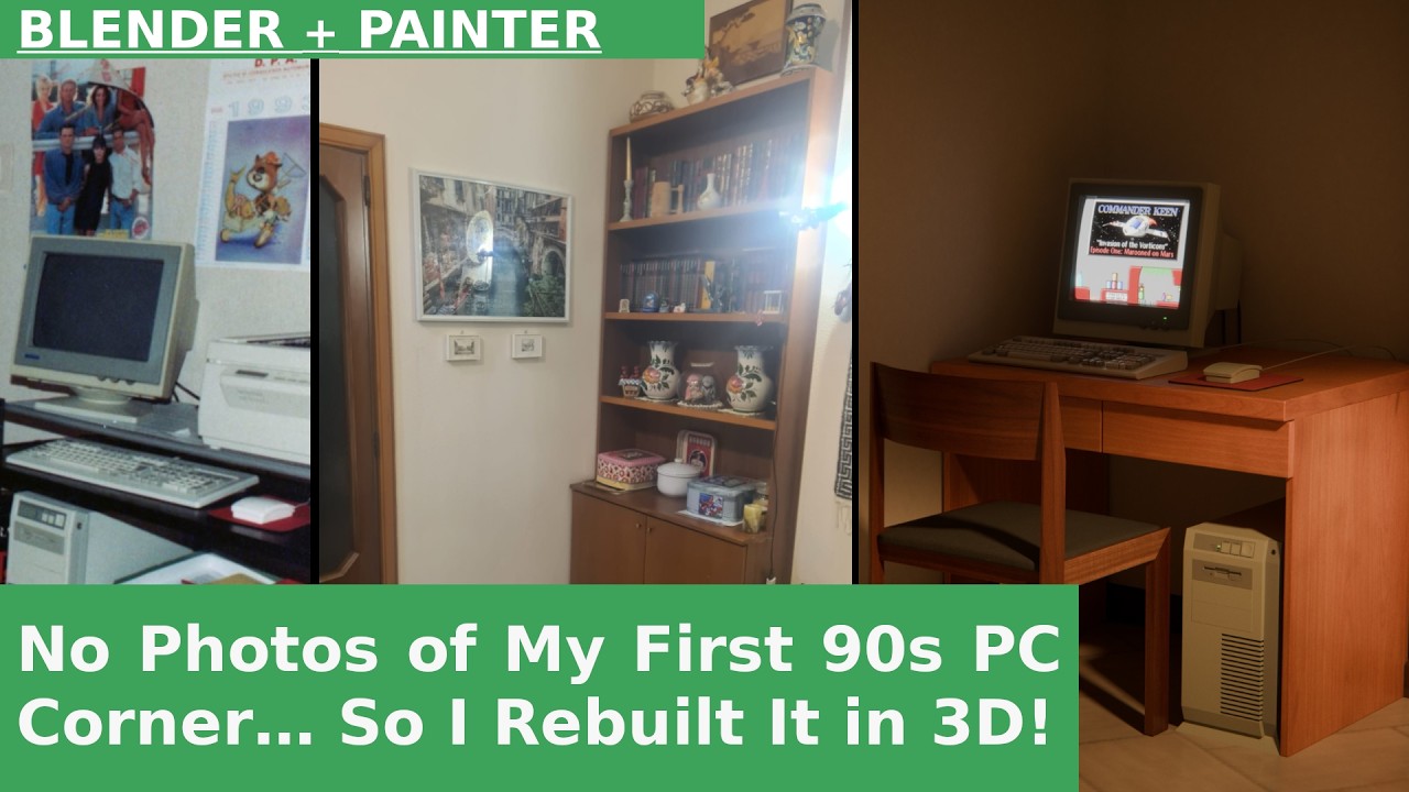 How I Recreated My First 1990s “PC Corner” with Blender and Substance Painter