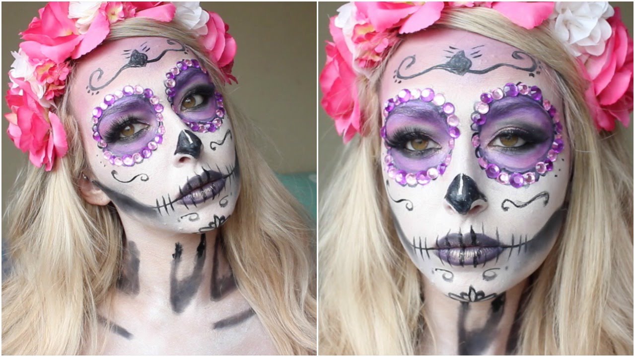 Day of the dead -  Día de los Muerto sugar skull makeup tutorial