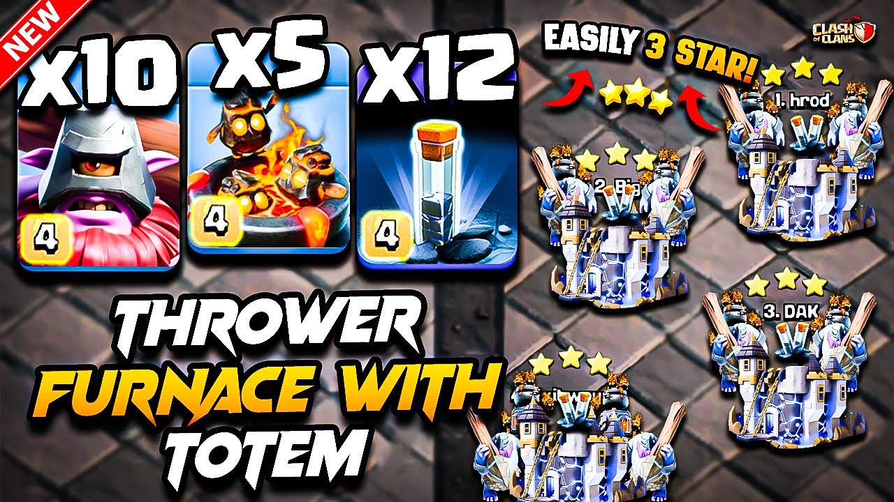 Th18 THROWER Attack With FURNACE TOTEM (Town Hall 18) COC | Best TH18 Attack Strategy Clash of Clans