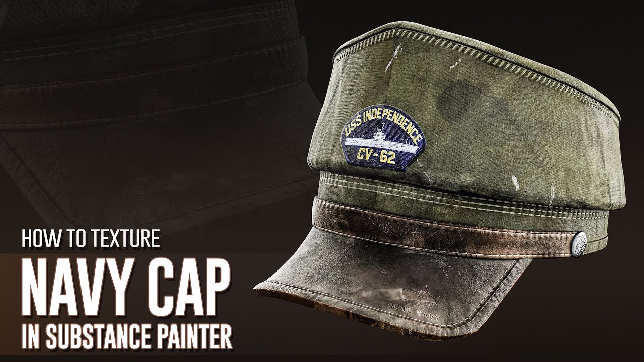 How to Texture NavyCap In Substance Painter in English