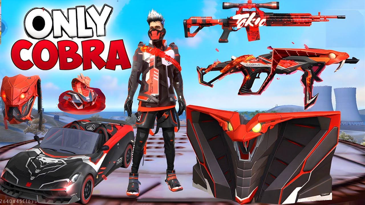 CHALLENGE:- FREE FIRE🔥 BUT USE ONLY COBRA EVENT ITEMS❤Cobra Bundle, Cobra Mp40 Max, Cobra Gloowall