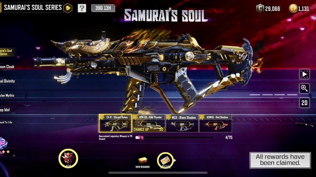 Buying the New SAMURAI’S SOUL SERIES Lucky Draw & Showcasing all the Four Legendary Guns in CODM MP👹