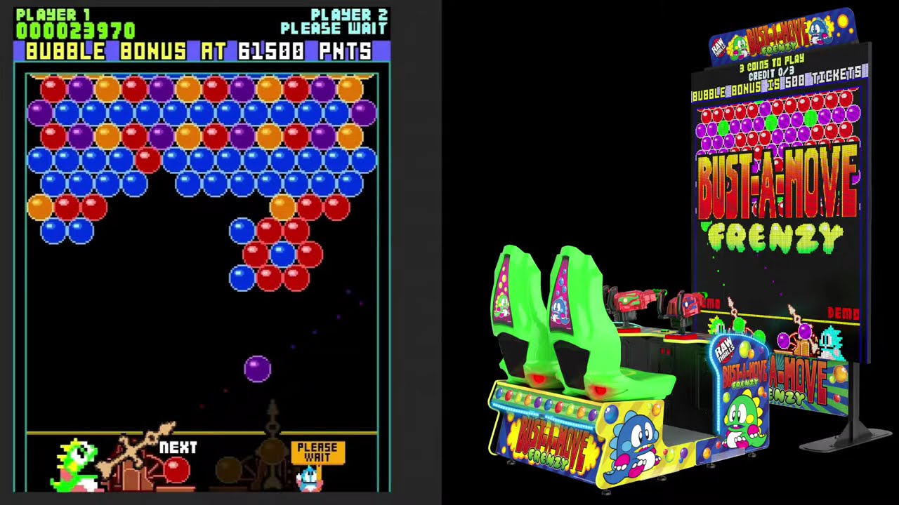 Bust-A-Move Frenzy - Brief Attract Mode & Gameplay (Direct Capture)