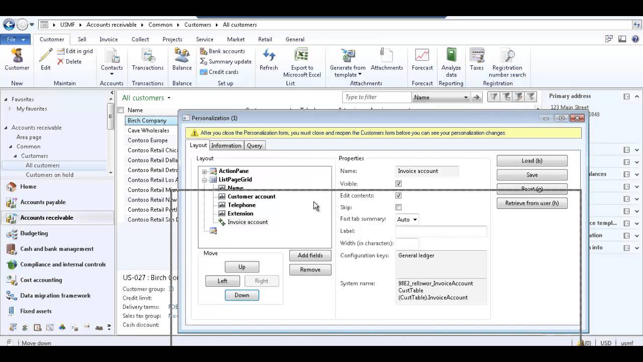 Microsoft Dynamics AX - How to Personalize a Grid