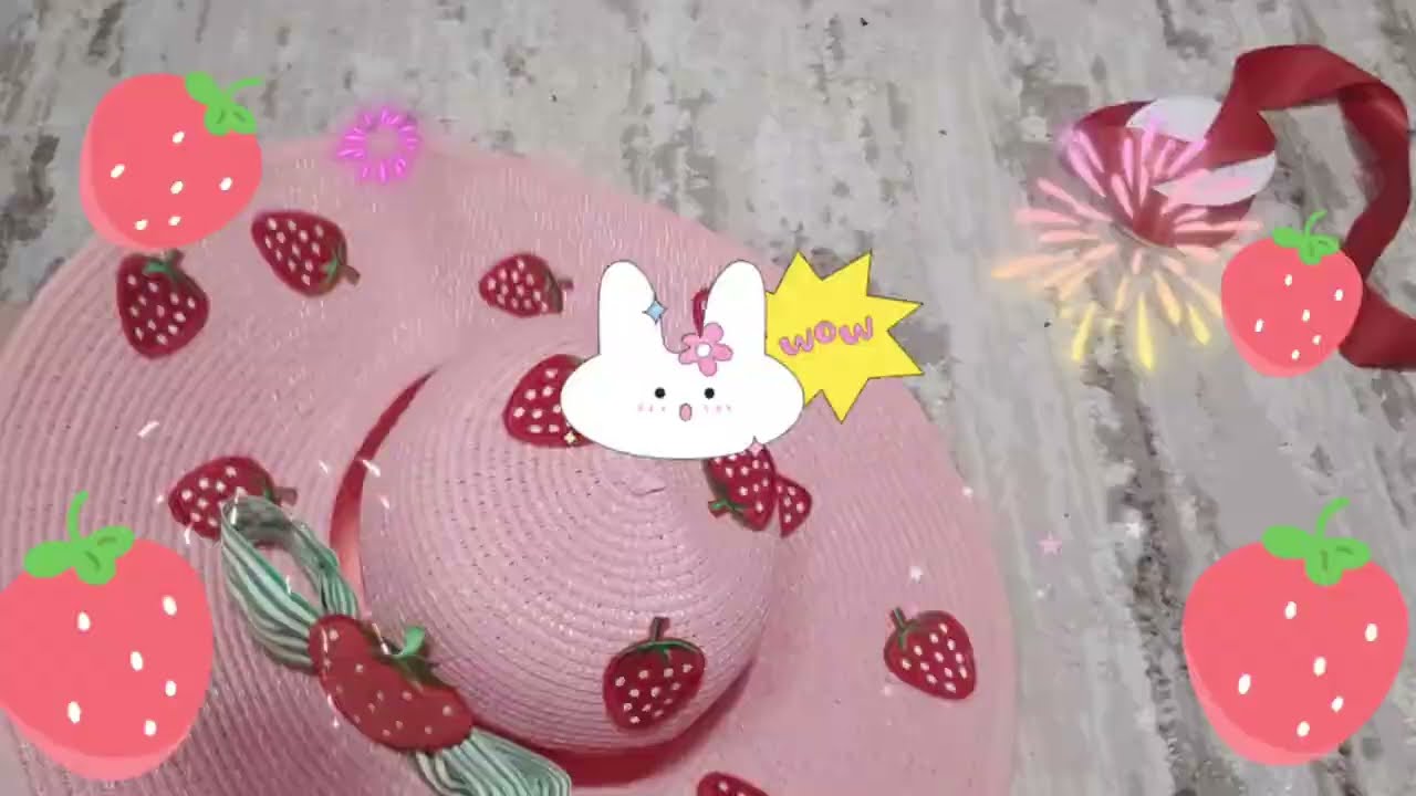 DIY strawberry shortcake hat 🍓