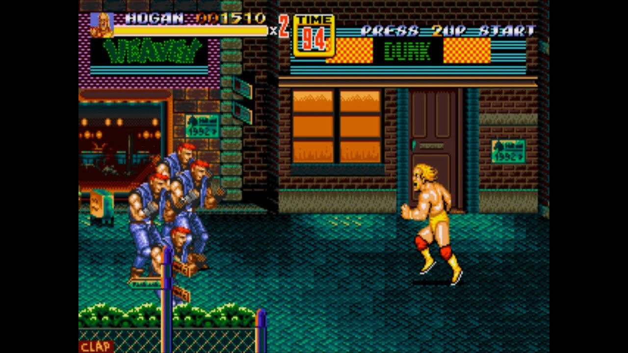 Hulk Hogan in Streets of Rage 2: Hogan gameplay
