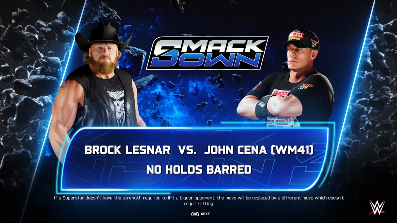 Брок Леснар против Джона Сины | Полный матч на Smackdown | WWE 2K25