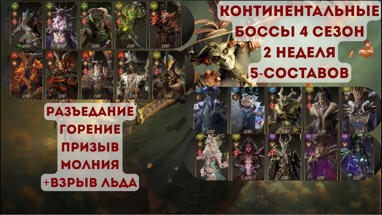 Dragonheir: Silent Gods: Континентальные боссы 4 сезон 2 неделя: Рук  Ашот Призыв Молния Лёд