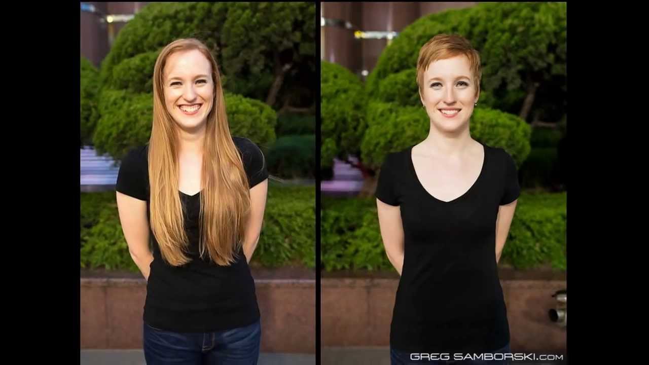 haircut on redhead long to short pixie ( press like or comment)