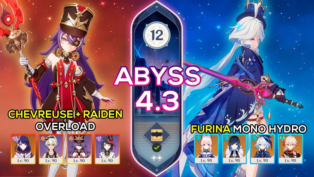 C0 Chevreuse + Raiden Overload & C0 Furina Mono Hydro - Spiral Abyss 4.3 - Genshin Impact
