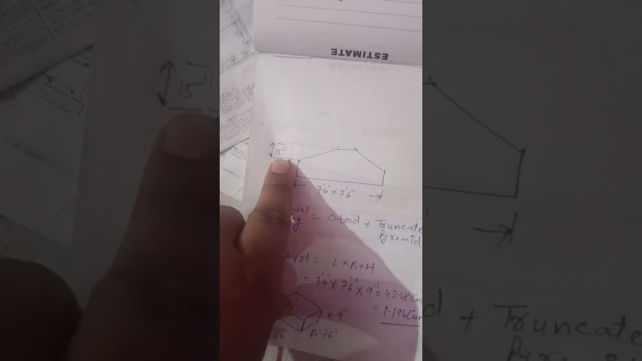 trapezoidal footing  concrete volume easy calculation...