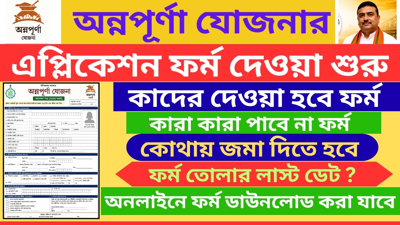Annapurna Scheme in WB |Application Form Released | How to Apply Online & Offline Step by Step Guide
