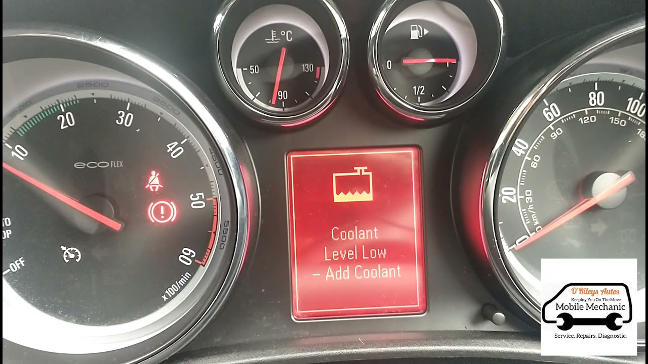 Opel / Vauxhall Coolant Level Low - Add Coolant Fault. Sensor Location. Header Tank Reservoir Stuck