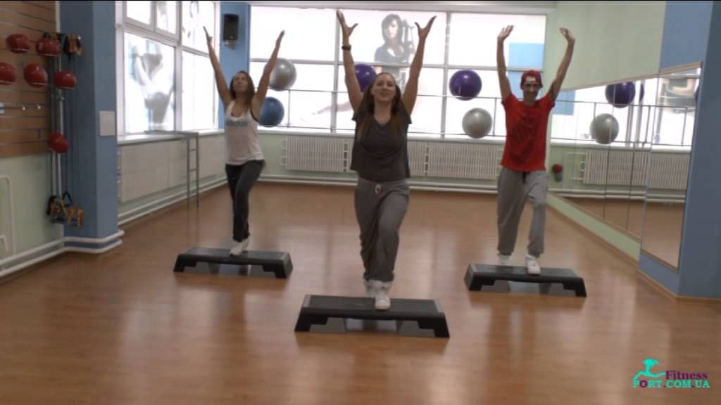 Степ-аэробика 1-й уровень (видео 2). Обучение & Курочка Наталья
