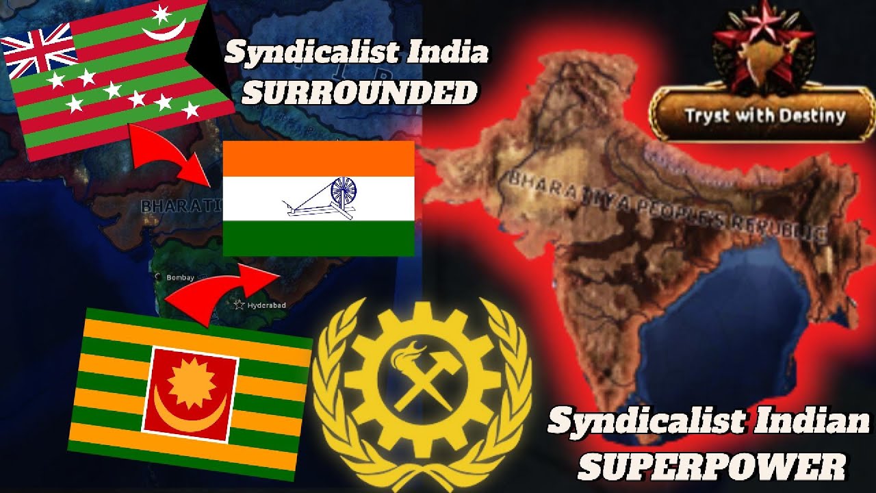 I made a SURROUNDED SYNDICALIST INDIA into a SUPERPOWER in Kaiserreich! (UNEDITED)