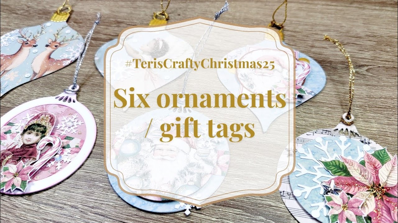 Создание шести ёлочных украшений / подарочных бирок #teriscraftychristmas25
