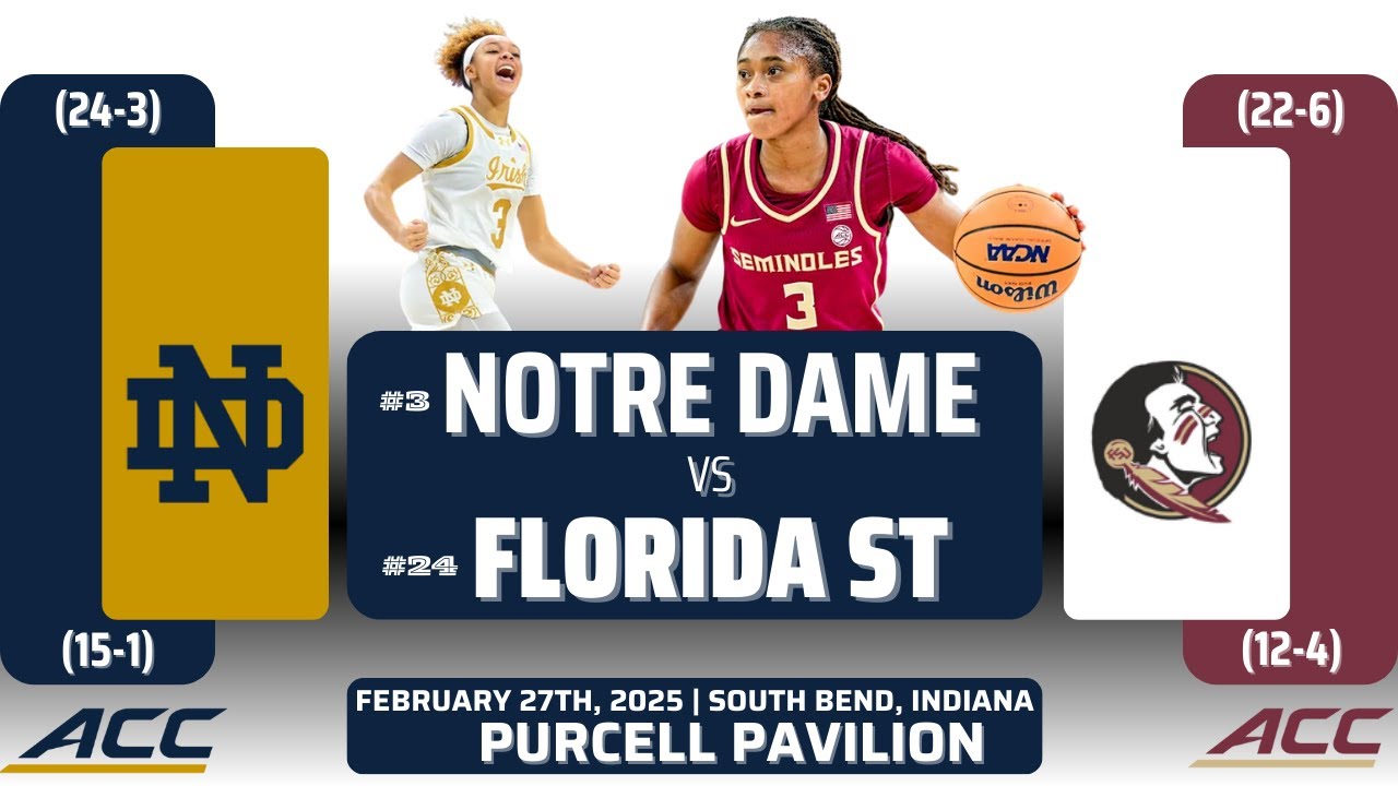 No. 3 Notre Dame vs No. 24 Florida State | ACC | 2.27.25
