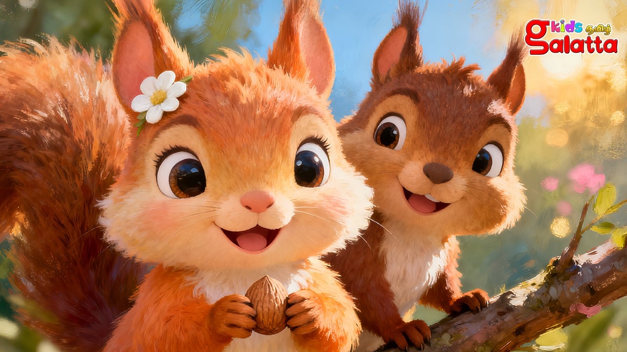 இரண்டு குட்டி அணில்கள் பாடல் - Two Little Squirrels Song | Nursery Rhymes for Kids | Galatta Kids