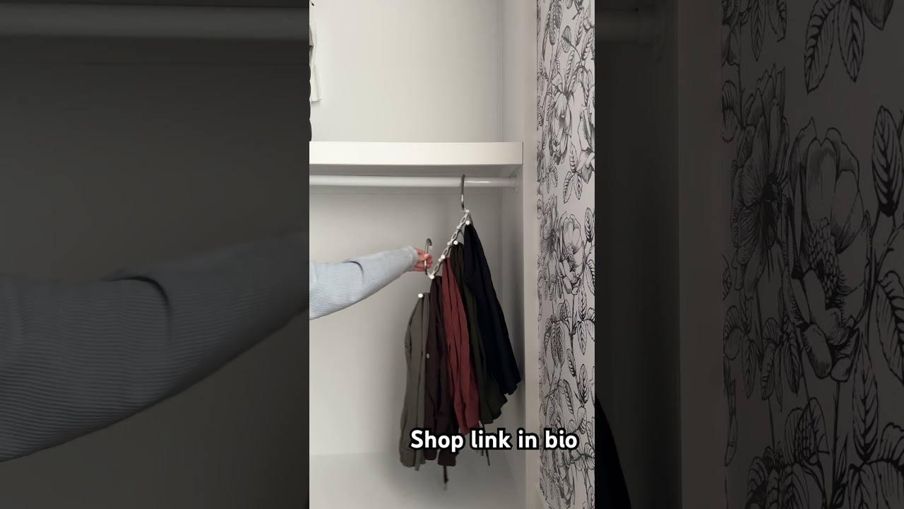 Add space to your closet with these space saving hangers. #musthaves #storage #amazonfinds
