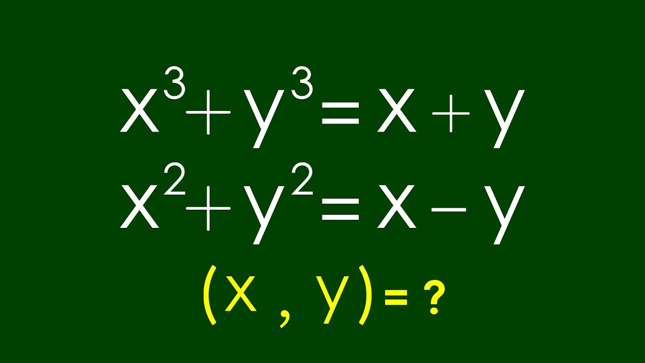 A Nice Algebra Problem | Math Olympiad x=? y=?