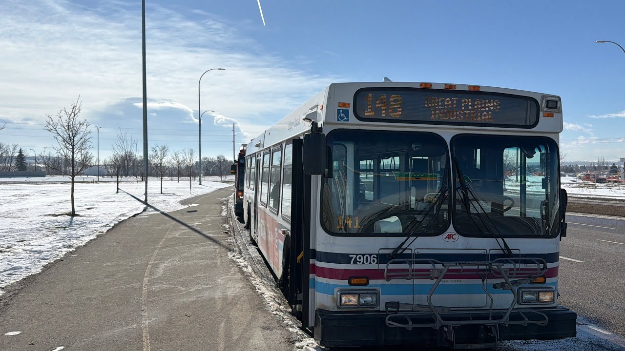 Calgary Transit New Flyer D40LF 7906 on (ROUTE 148) Great Plains Industrial to Chinook 