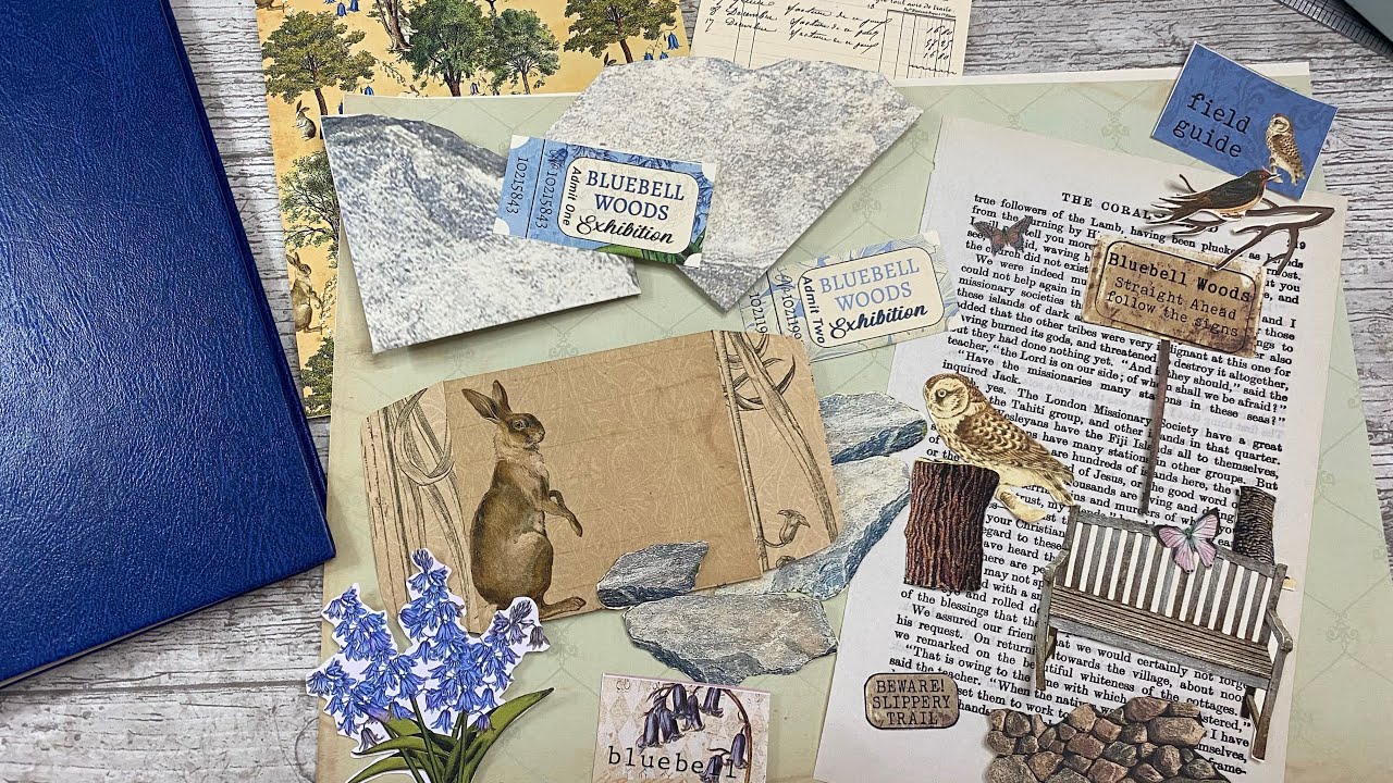 Altered book DT with New Bluebells Woods digikit by 