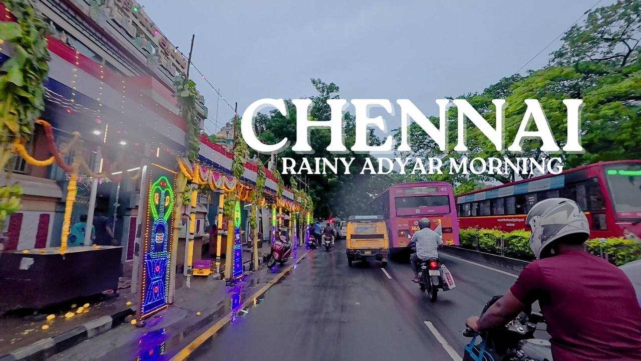 Chennai Rainy Morning | Adyar [4K]
