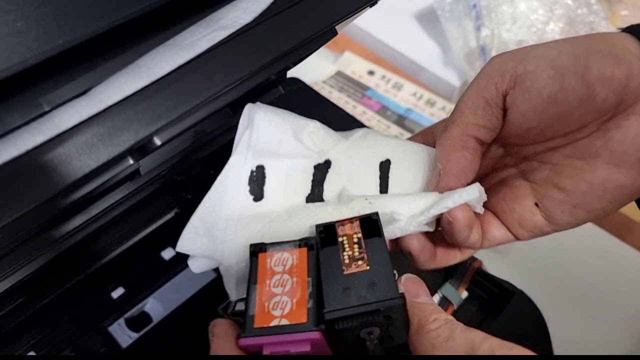 HP OFFICEJET 5222 무한잉크개조 블랙라벨 공급기 잉크포함 설치 완제품 개봉기