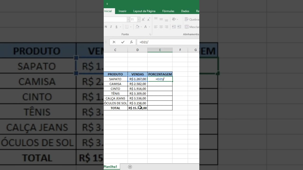 Porcentagem simples e r&aacute;pida no Excel #excelnapratica #datahouse #excel #truqueexcel